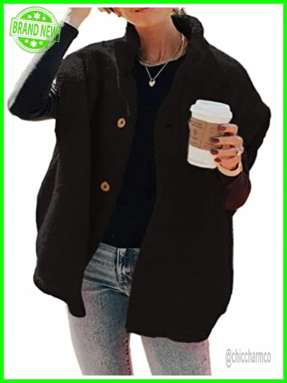 Fuzzy Fleece Oversized Sherpa Vest with Pockets